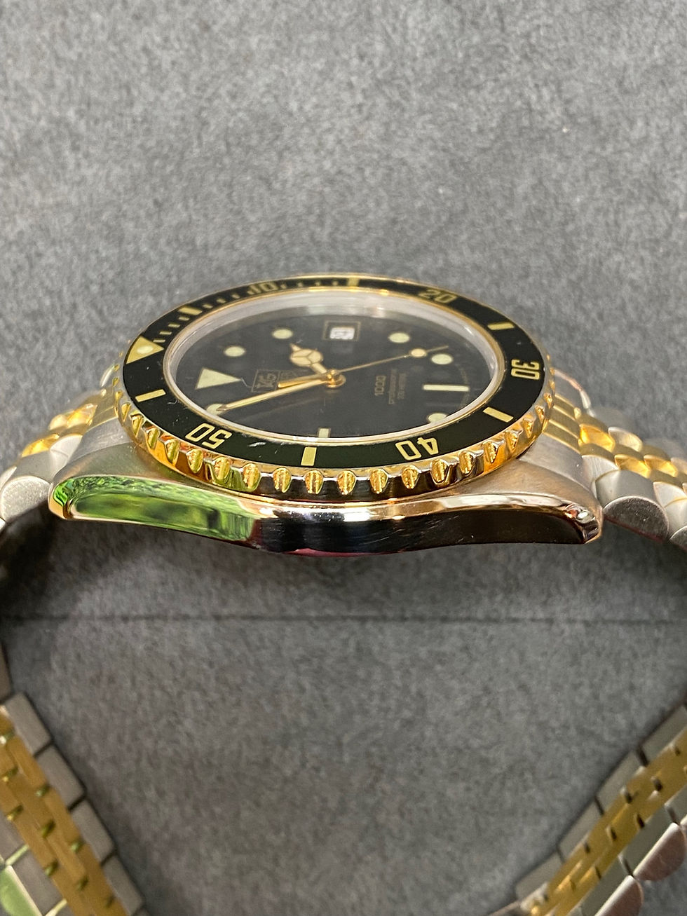 Thumbnail: 👍 Vintage TAG HEUER 1000 980.020 Two Tone Gold Submarine Dive Watch S&G
