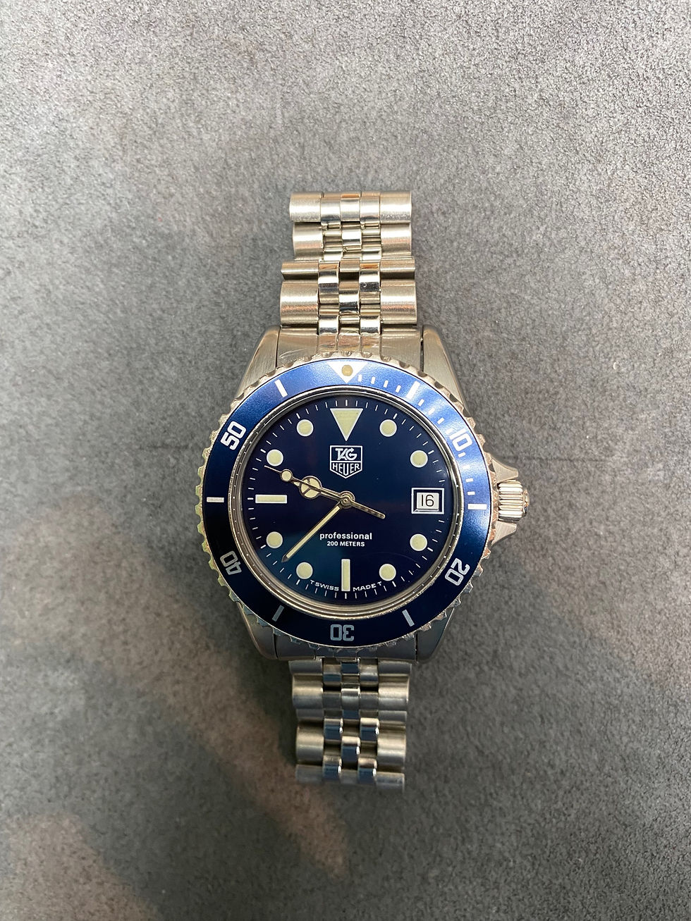Thumbnail:  👍 Vintage TAG HEUER 1000 980.613 blue Submarine Dive Watch