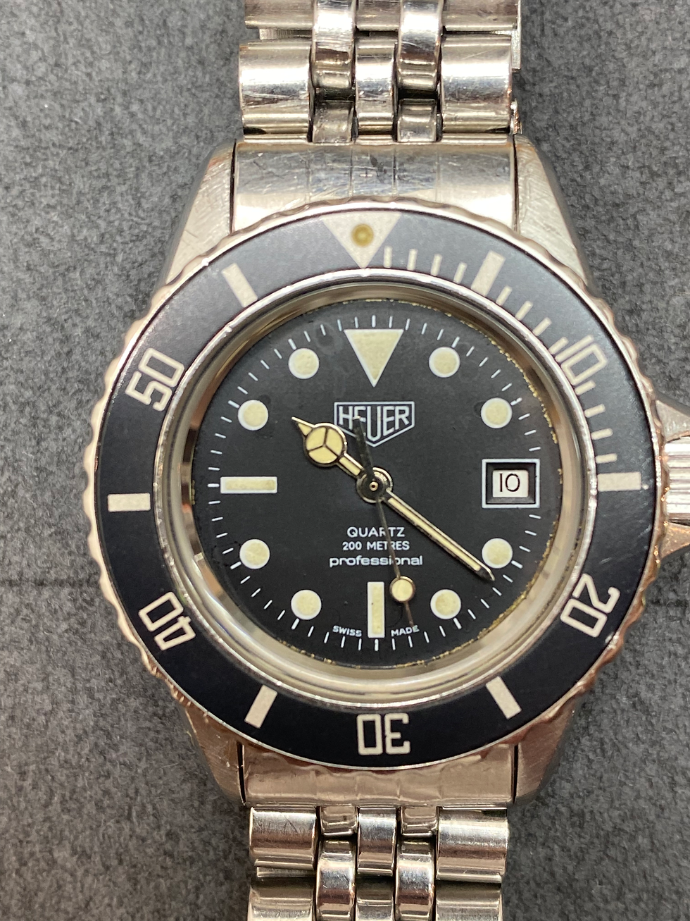 Thumbnail: 👍 Ladies Vintage TAG HEUER 1000 980.015 Black Submariner Style Dive Watch