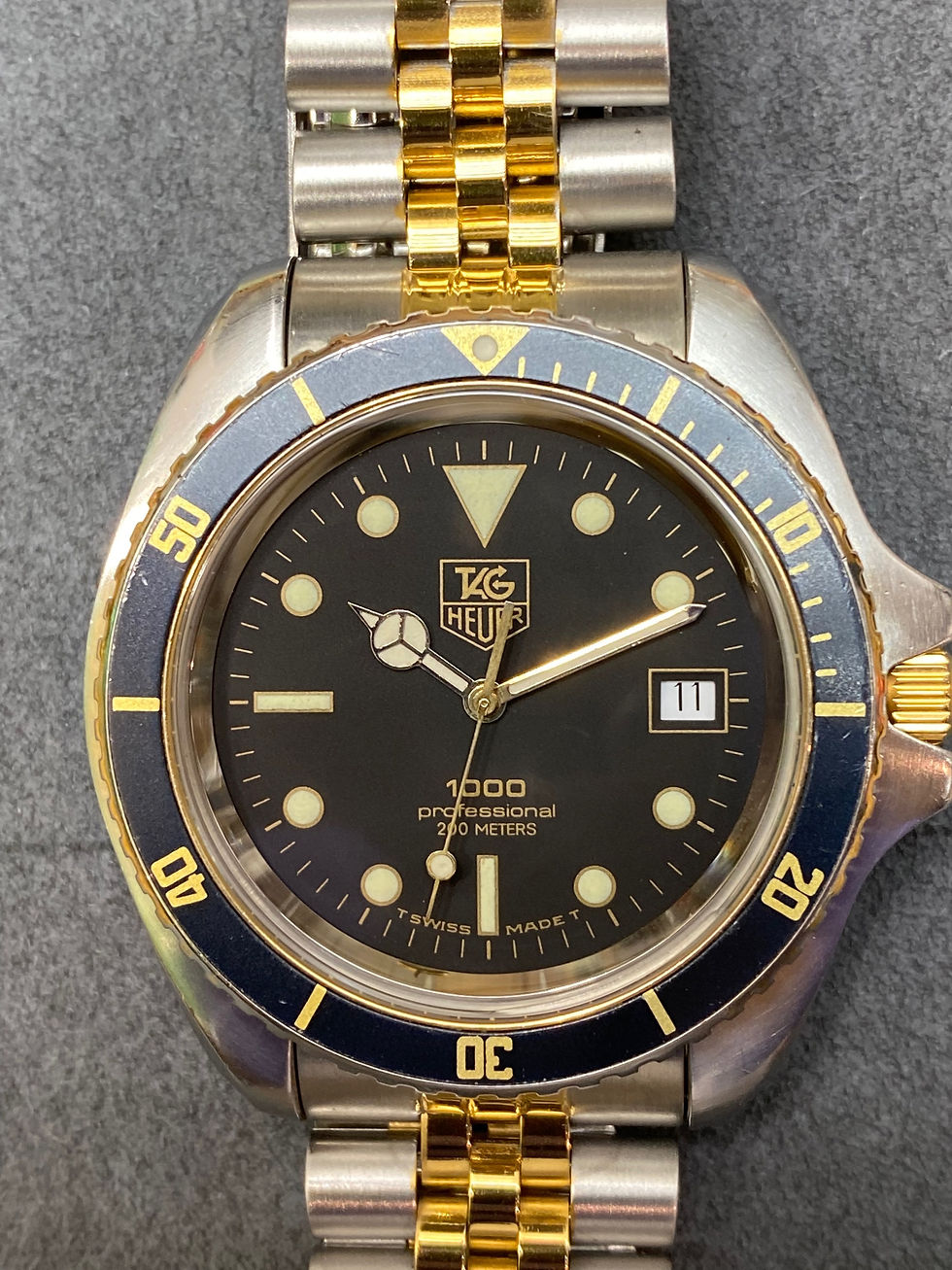 Thumbnail: 👍 Vintage TAG HEUER 1000 980.021 Jumbo Black S&G Submarine 844 Style Dive Watch