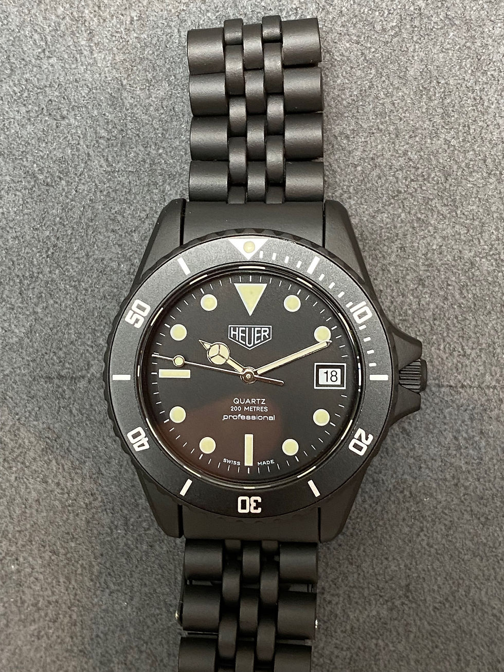 Thumbnail:  😎TAG HEUER 1000 980.026 Black Dial Submarine James Bond Diver Style Watch