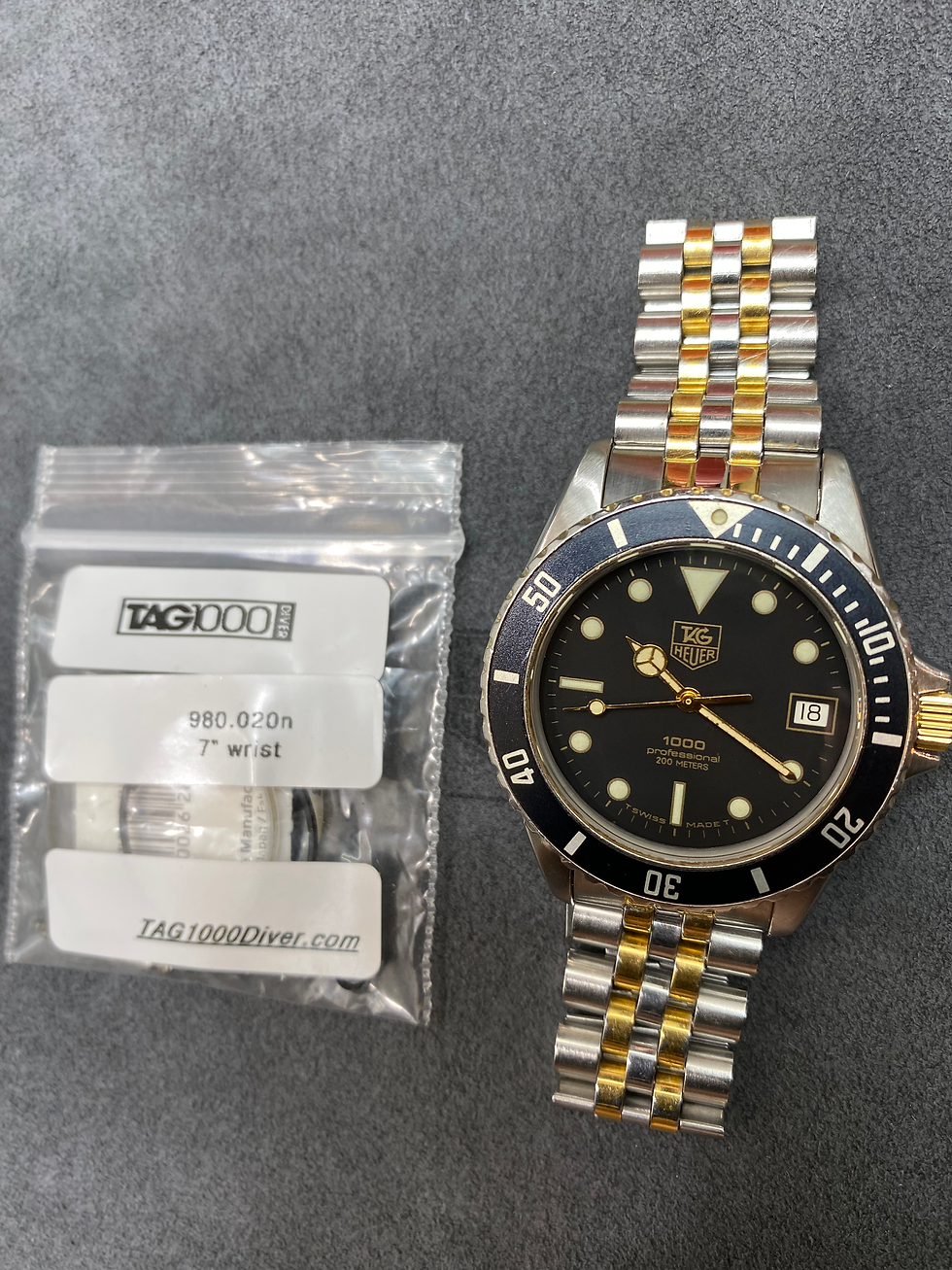 👍 Serviced TAG HEUER 1000 Two Tone Gold Submarine Watch 980.020 S&G