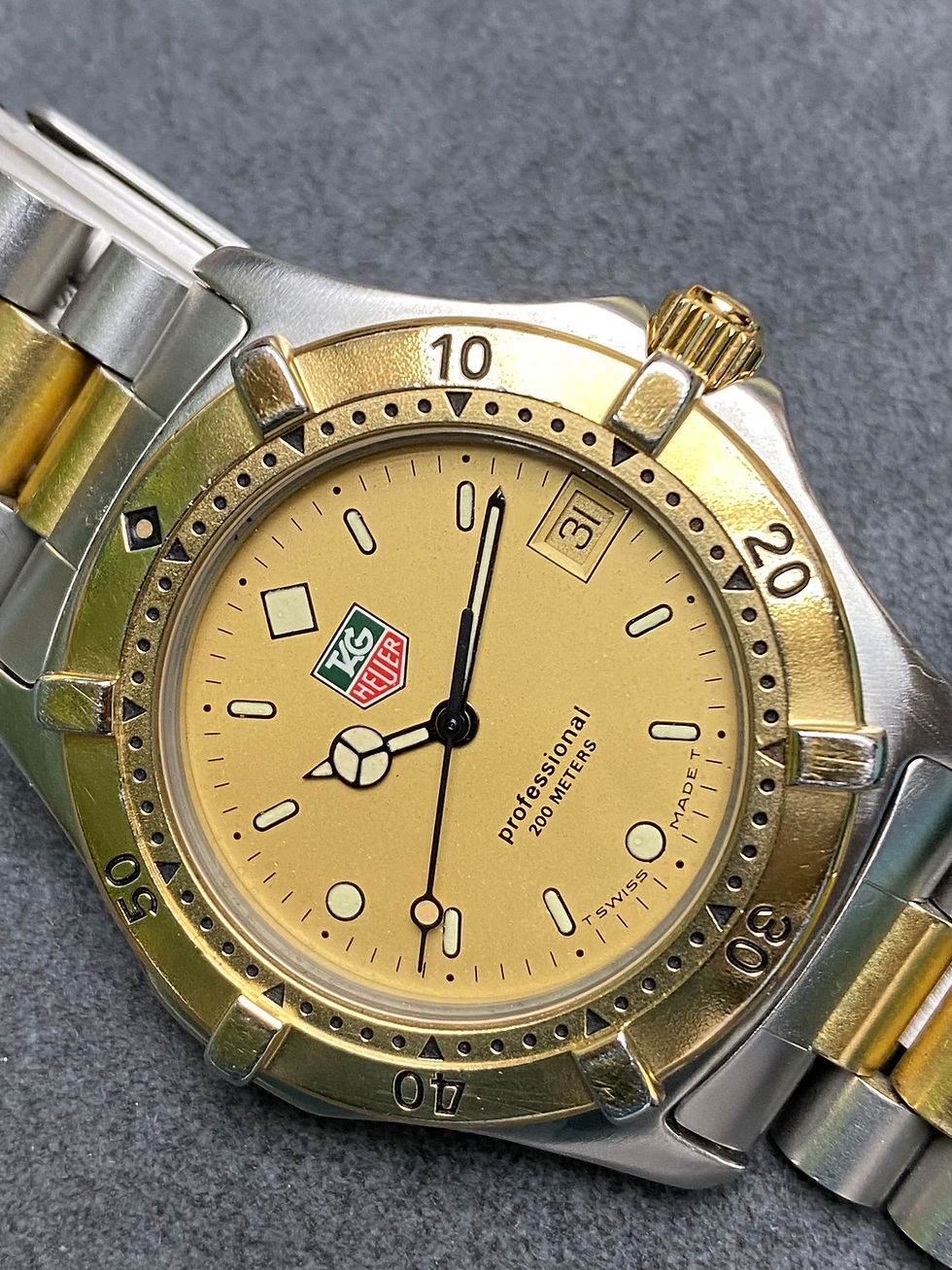 👍 TAG HEUER 2000 Series 964.006 Jumbo Two-tone gold S&G Swiss Watch