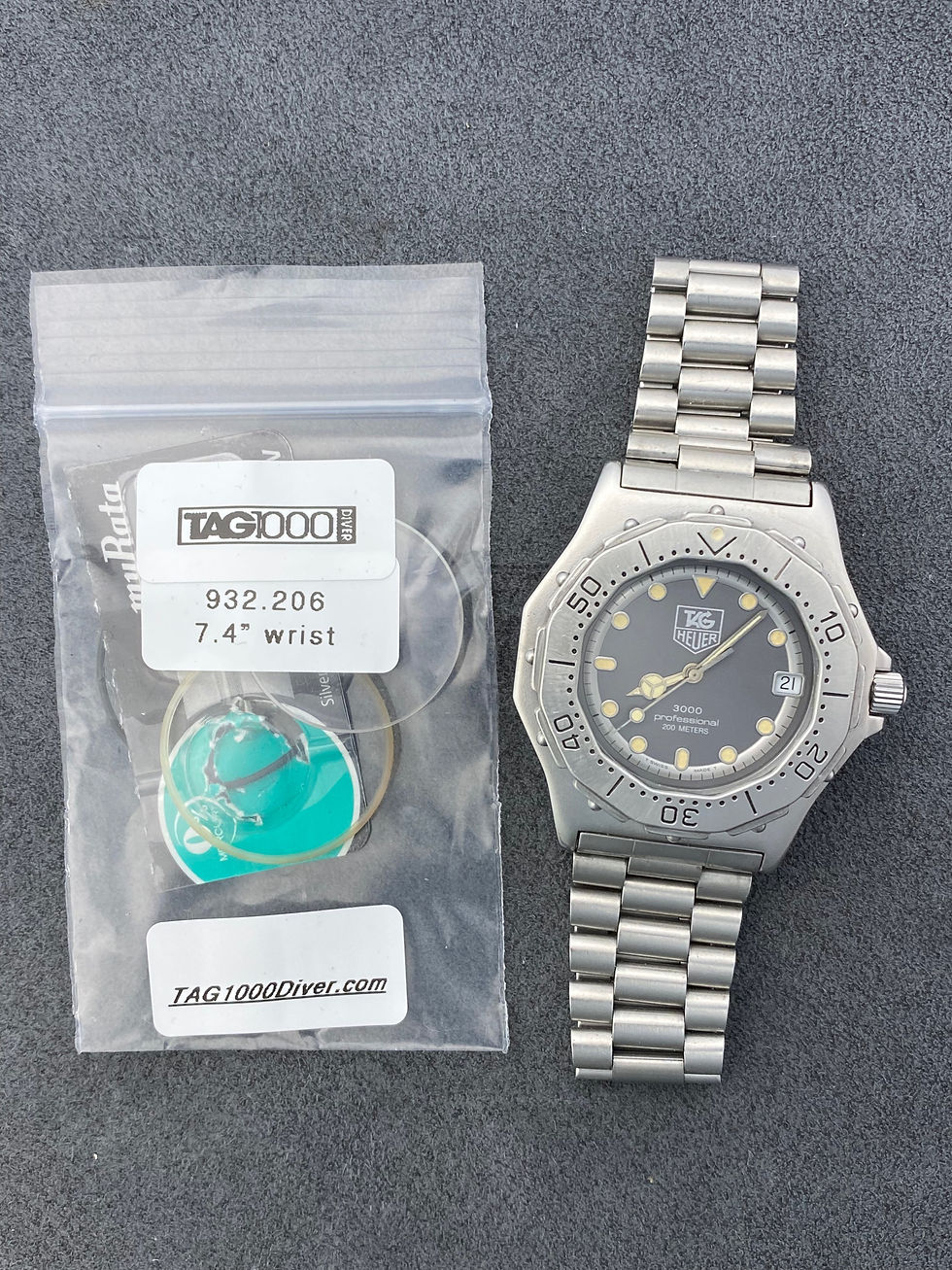 Thumbnail: 👍 Serviced Vintage TAG HEUER 3000 Series 932.206 Submariner Style Watch