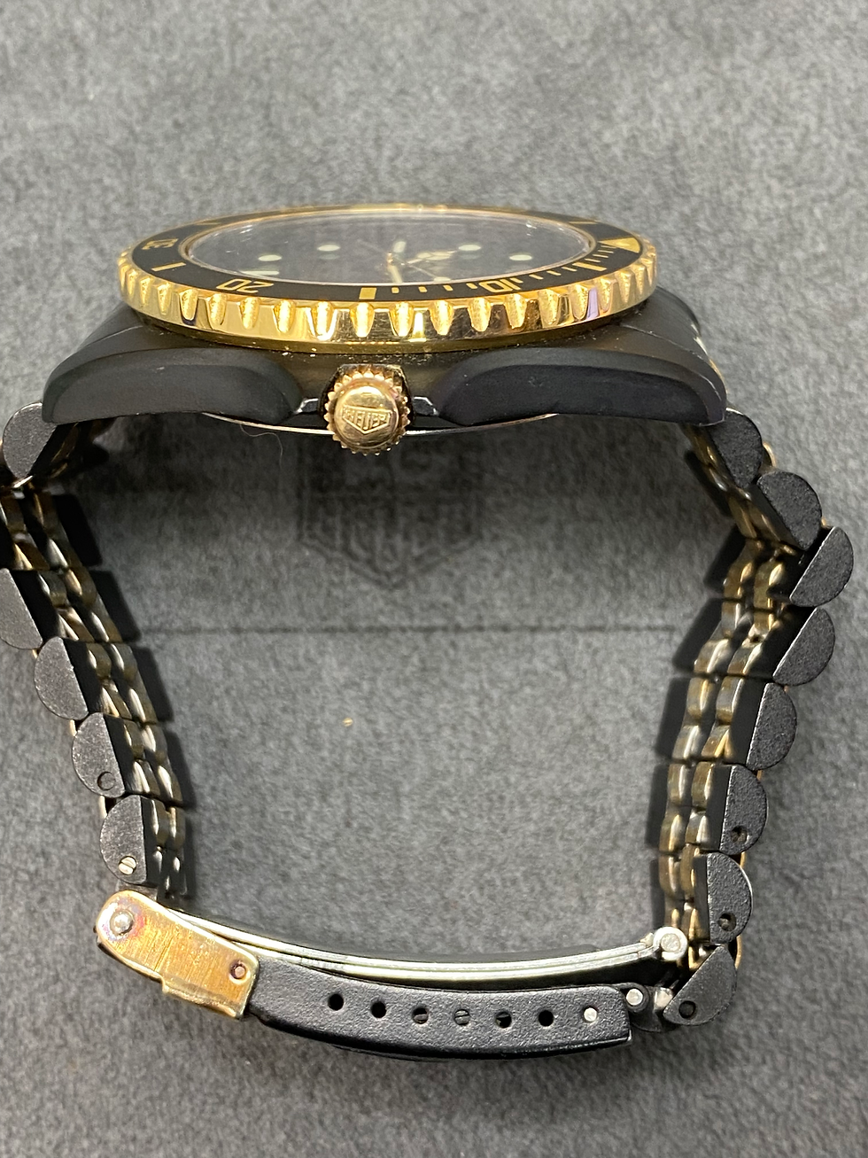 Thumbnail: 👍 Vintage TAG HEUER 1000 980.029 Two Tone Gold Submarine Dive Watch