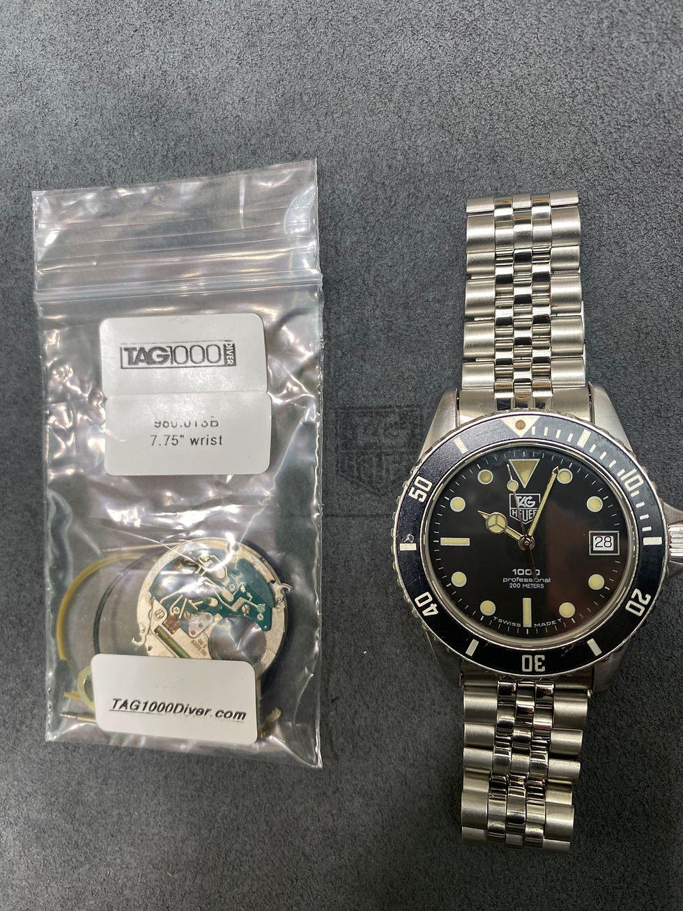Thumbnail: 👍 Wabi Serviced TAG HEUER 1000 980.013 Black Submarine Dive Watch