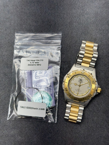 👍 Vintage TAG HEUER 3000 Series 934.213 MIDSIZE S&G Steel & Gold