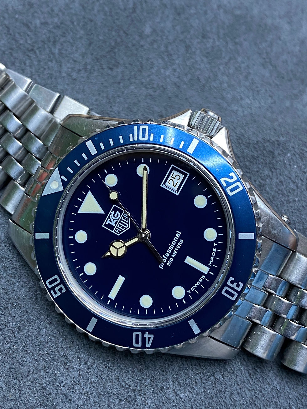Thumbnail: 👍 Vintage TAG HEUER 1000 980.613 blue Submariner Dive Watch
