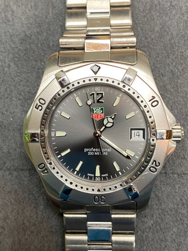 👍 Tag Heuer 2000 Sunburst Gray WK1115 Vintage Mens Submarine Dive