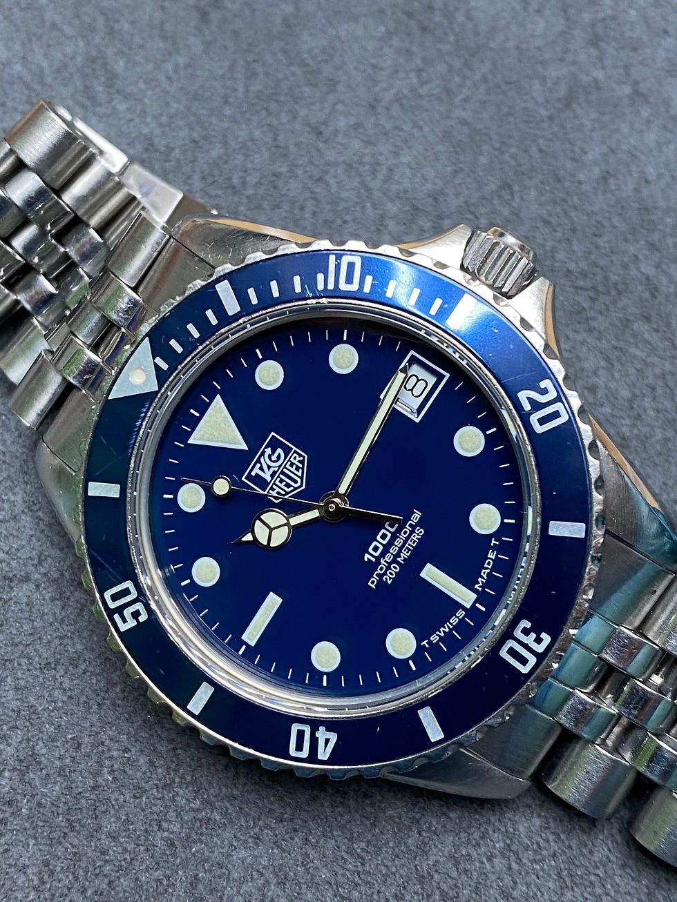 👍 Vintage TAG HEUER 1000 980.613 blue Submarine Dive Watch