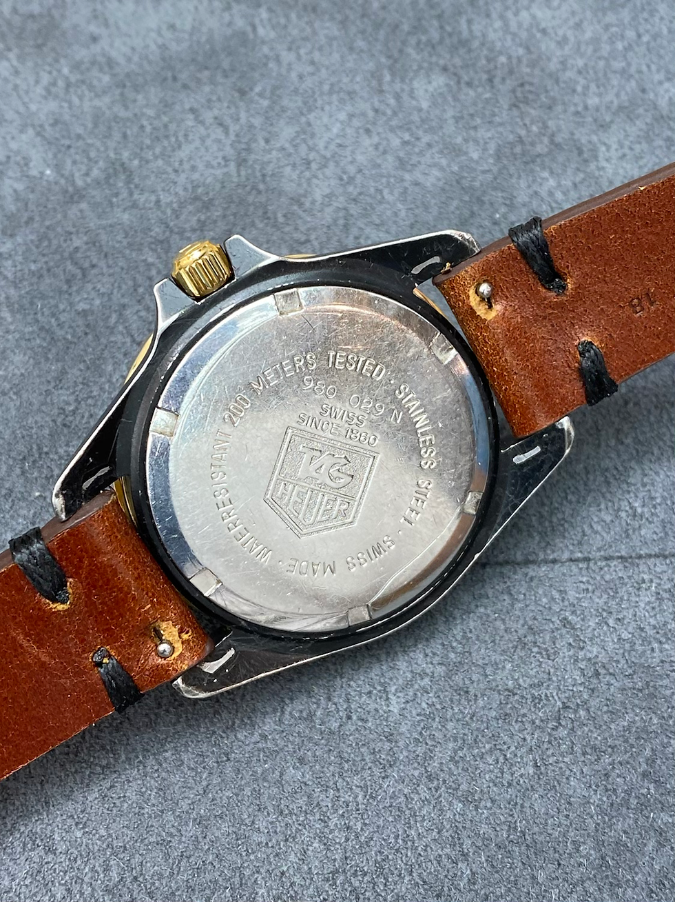 Thumbnail: 👍 Serviced TAG HEUER 1000 980.029 Two Tone Gold Submarine Dive Watch