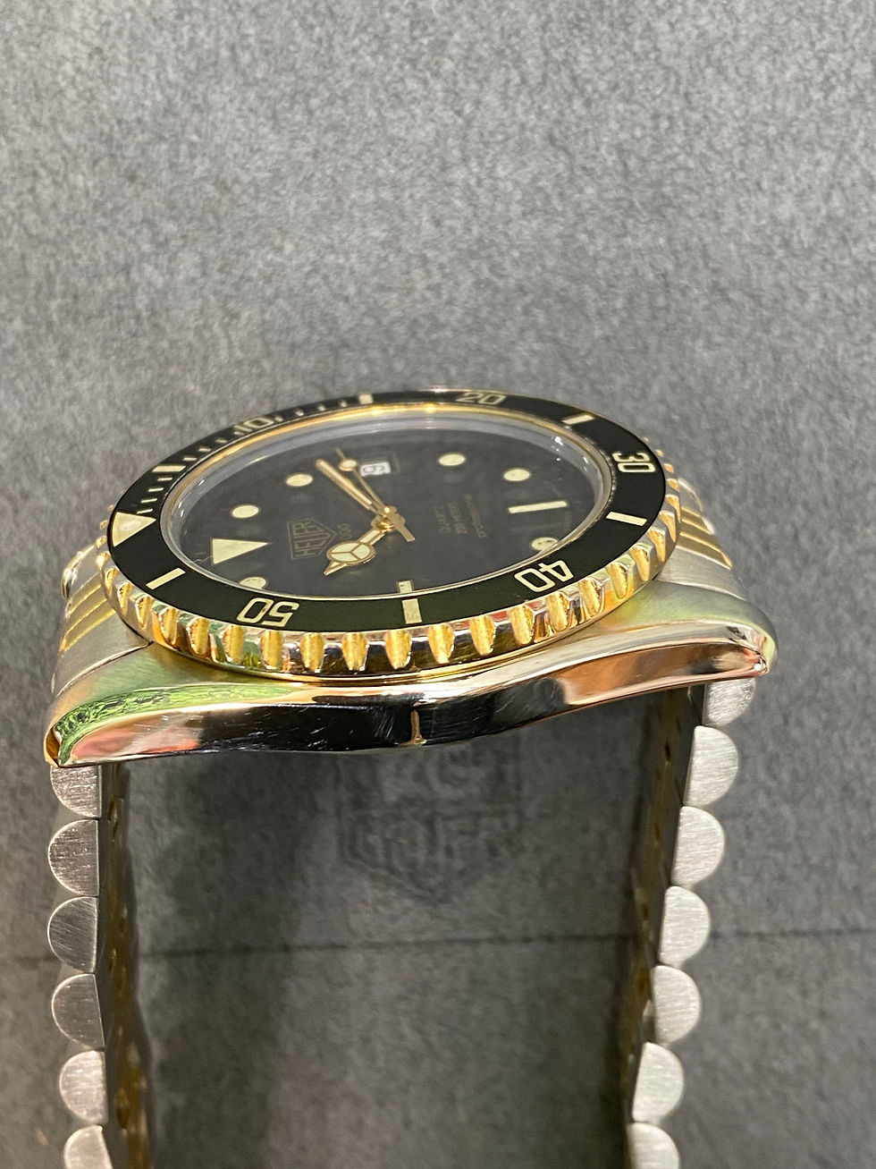 Thumbnail: 👍 Vintage TAG HEUER 1000 980.020 Two Tone Gold Submarine Dive Watch