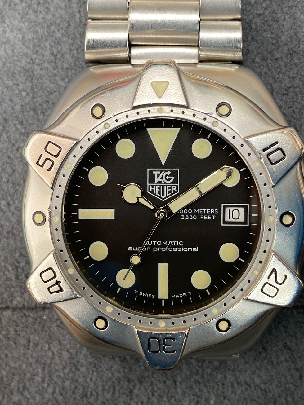 Thumbnail: 👍 TAG HEUER 840.006 Super Pro Auto Black 844 Submarine Dive Watch Ws2110