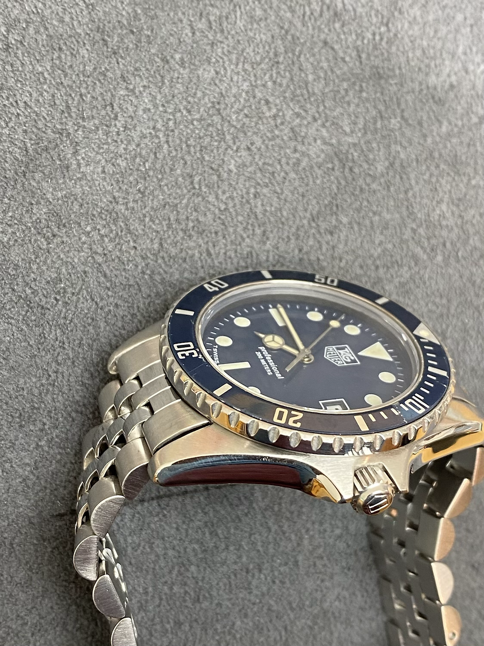 Thumbnail: 👍 Serviced TAG HEUER 1000 980.613 blue Submariner Dive Watch