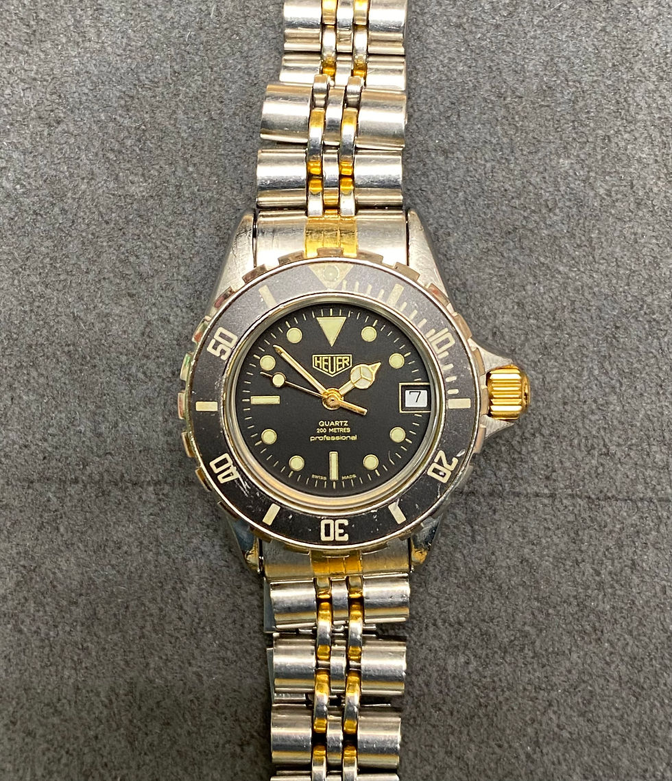 Thumbnail: 👍 Ladies Vintage TAG HEUER 1000 980.018 28mm Gold Submarine Dive Watch