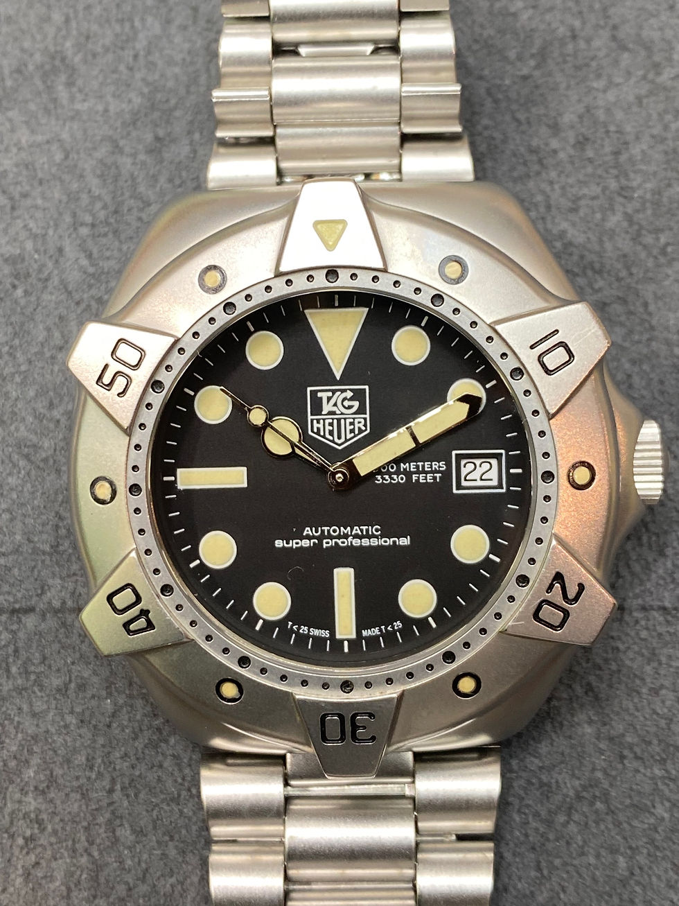 👍 A+ TAG HEUER 840.006 Super Pro Auto Black 844 Submarine Dive Watch Ws2110