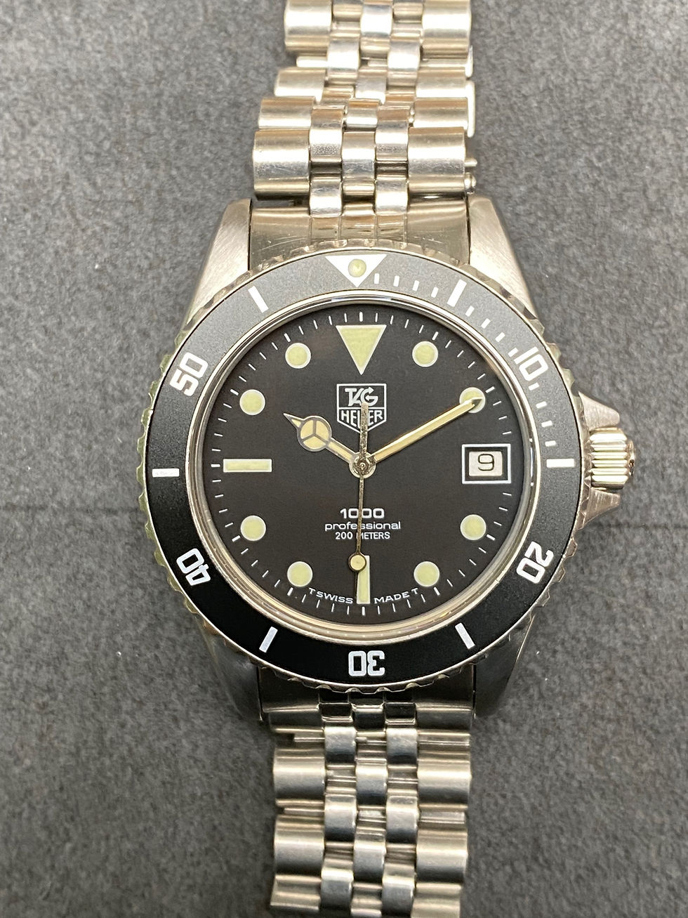 Thumbnail: 👍 Vintage TAG HEUER 1000 980.013 Black Dial 844 Monnin Dive Watch
