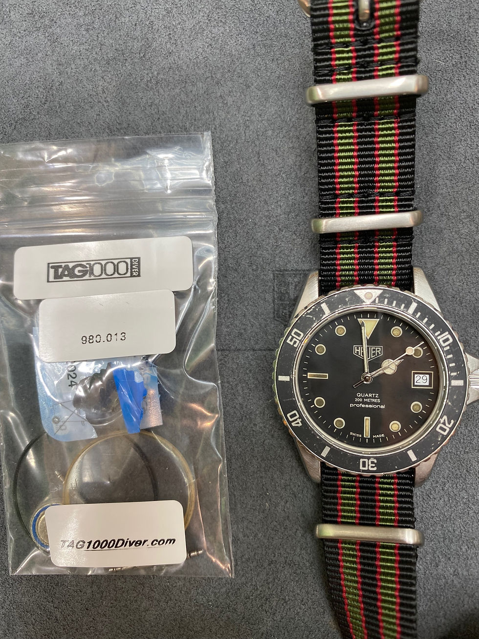 👍 Wabi Serviced TAG HEUER 1000 980.013 Black Submarine Dive Watch