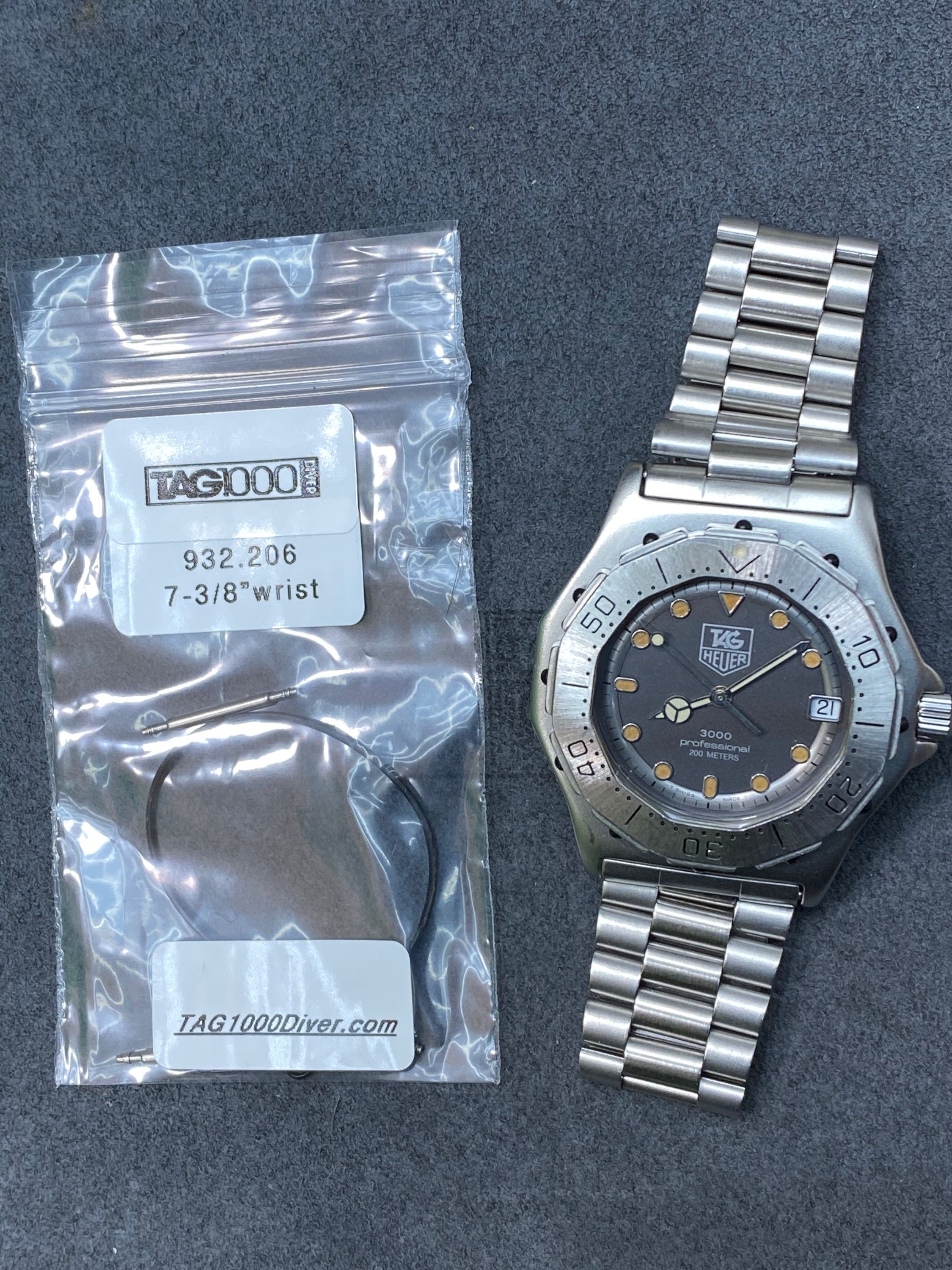 👍 Serviced Vintage TAG HEUER 3000 Series 932.206 Submariner Style Watch