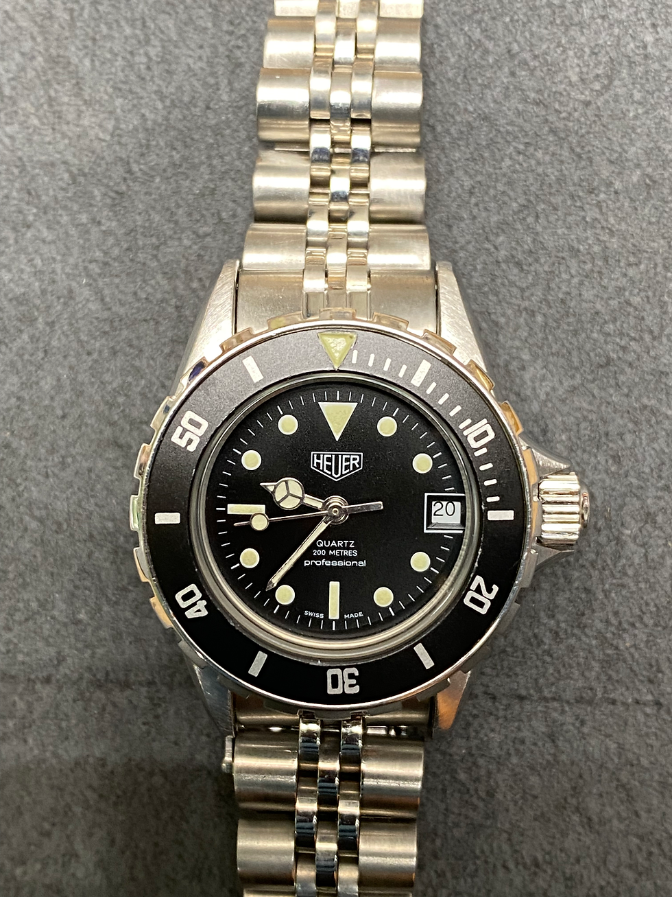 Thumbnail:  👍Vintage Small 28mm Ladies Tag Heuer 980.011 Black 844 980.008 Style Dive Watc