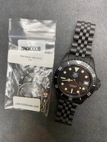 😎TAG HEUER 1000 980.026 Black Dial Submarine James Bond Diver