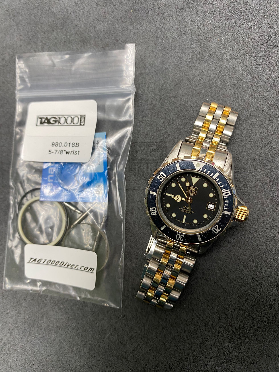 👍 Ladies Vintage TAG HEUER 1000 980.018 28mm Gold Submarine Dive Watch