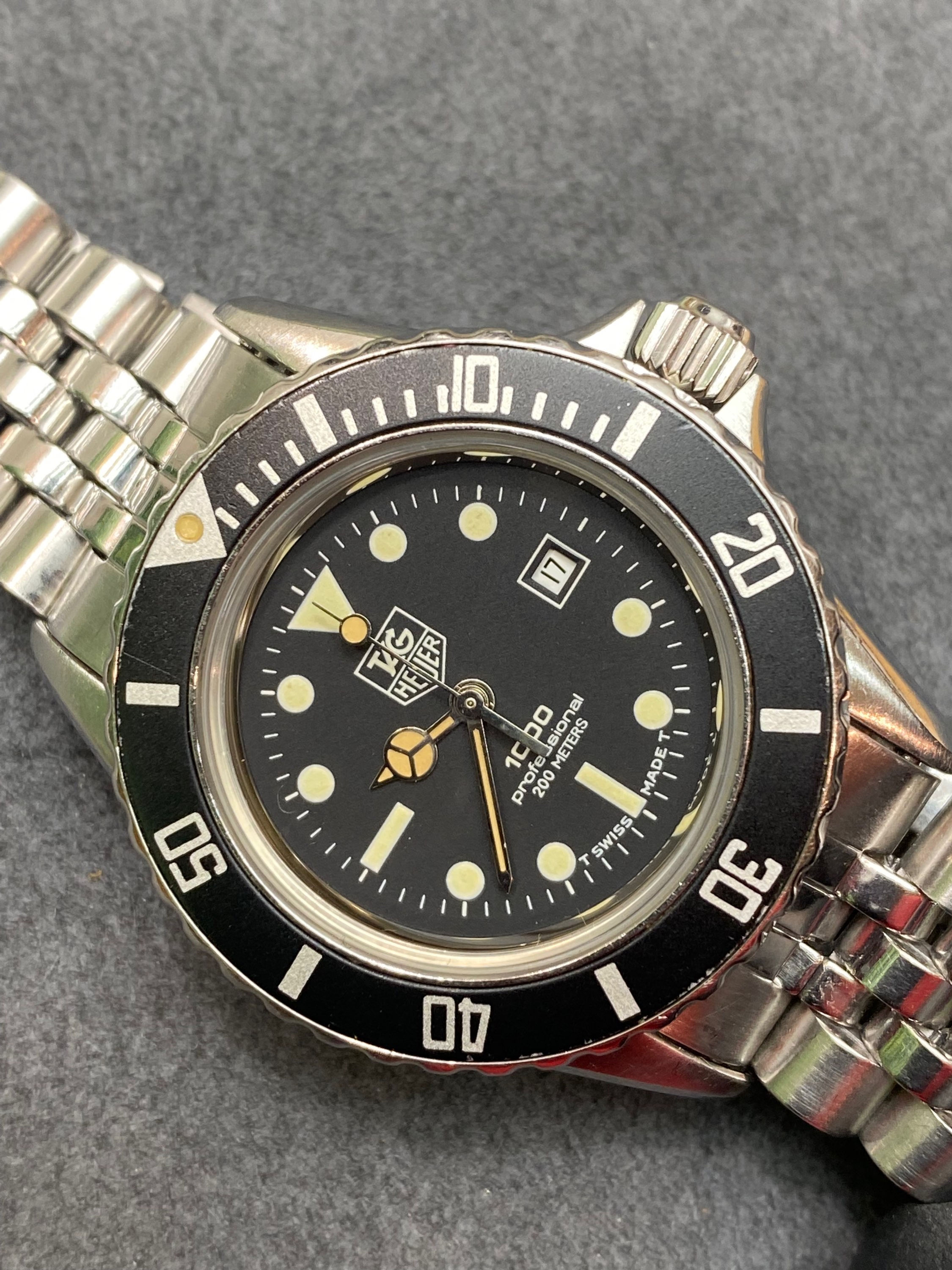  👍 Ladies Vintage TAG HEUER 1000 980.015 Black Submariner Style Dive Watch