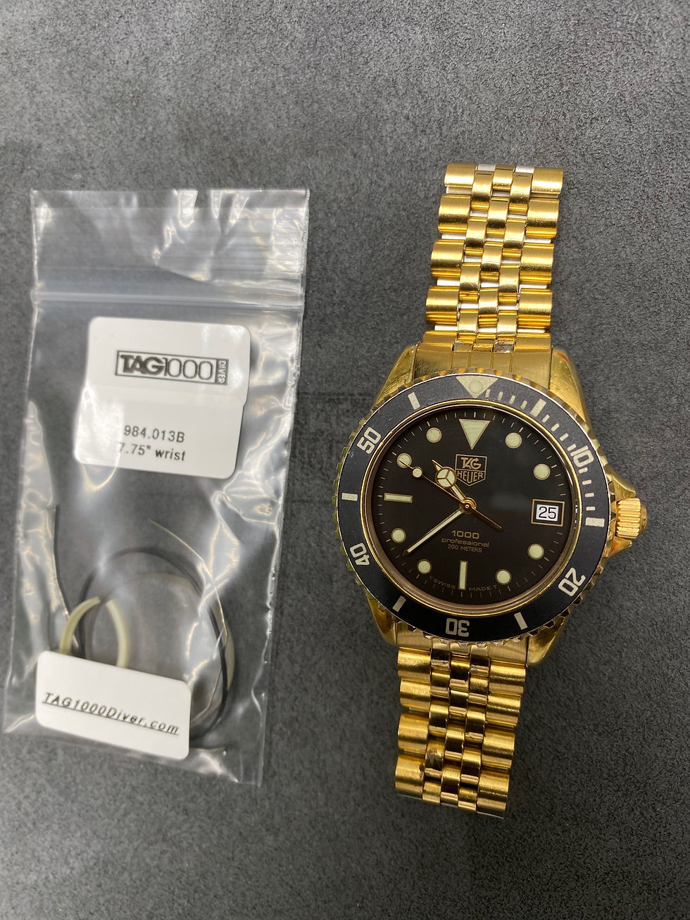 👍 TAG HEUER 1000 984.013 Black Gold 844 Monnin Dive Wolf Of Wall Street Watch