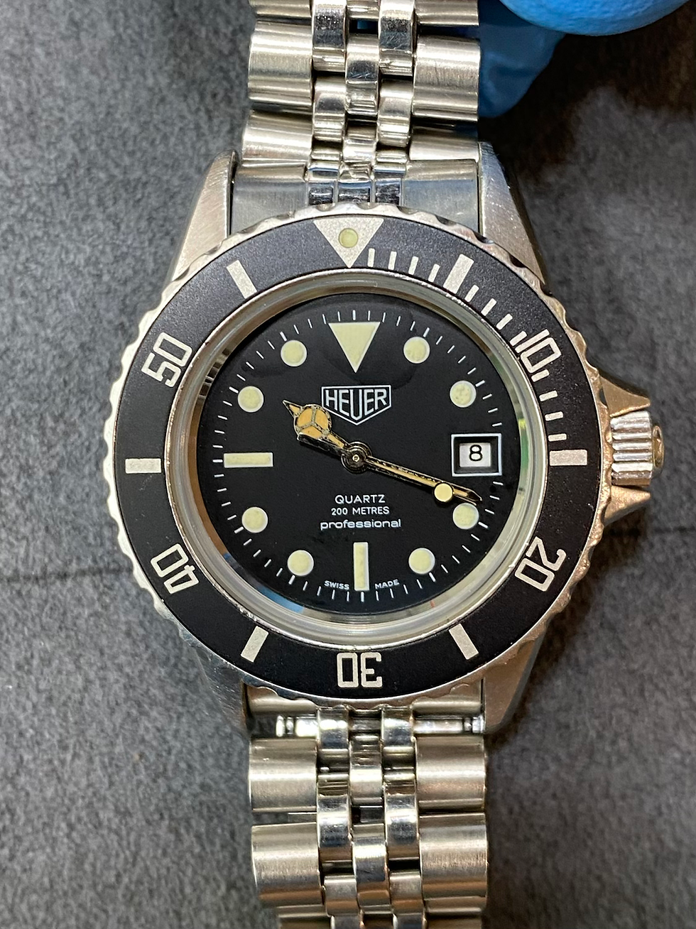 Thumbnail: 👍 Ladies Vintage TAG HEUER 1000 980.015 Black Submariner Style Dive Watch