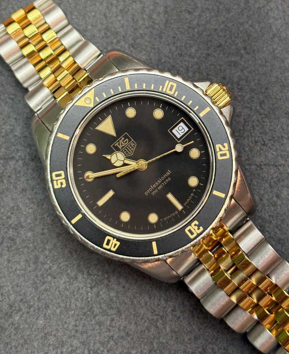 Thumbnail: 👍 Vintage TAG HEUER 1000 980.020 Black Gold 844 Monnin S&G Dive Watch