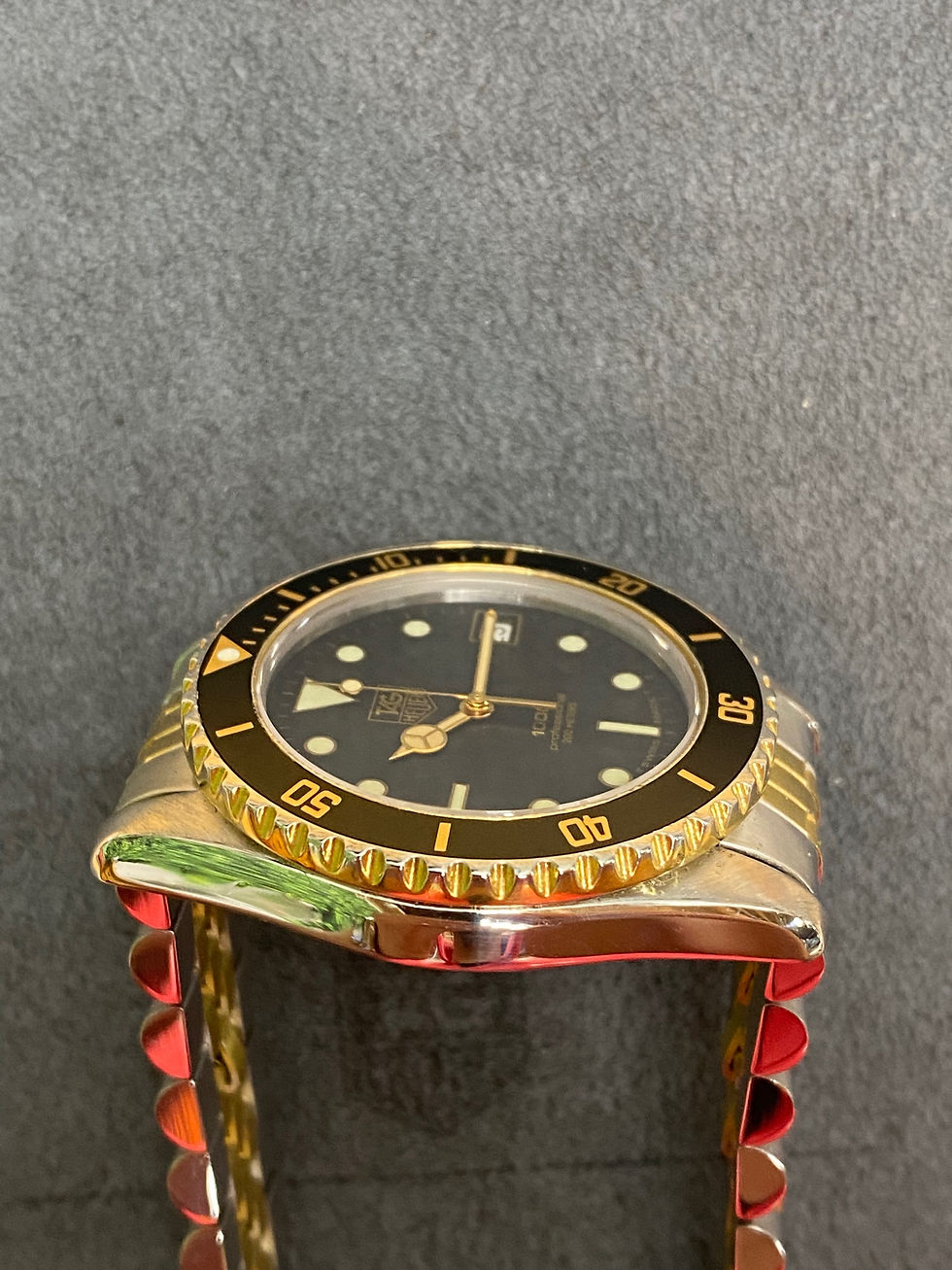 Thumbnail: 👍 Vintage TAG HEUER 1000 980.020 Two Tone Gold Submarine Dive Watch