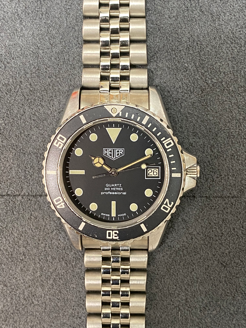 Thumbnail: 👍 Serviced Vintage TAG HEUER 1000 980.013 Black Dial 844 Monnin Dive Watch