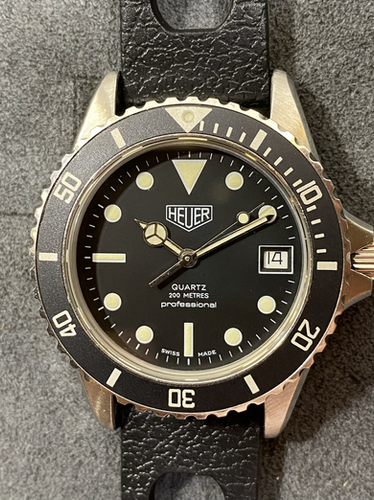 👍 Vintage Serviced TAG HEUER 1000 980.013 Black Submariner Style