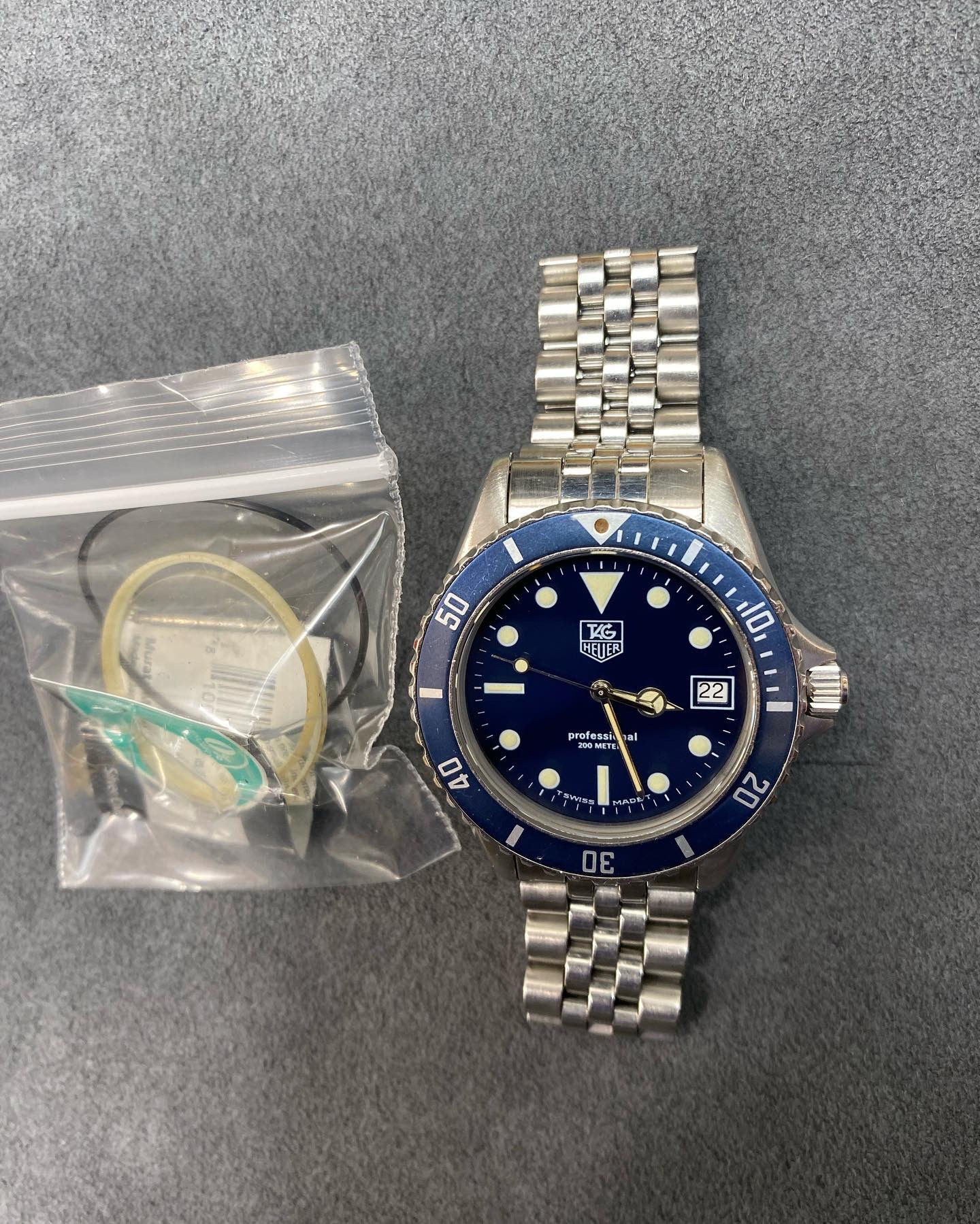 👍 Serviced TAG HEUER 1000 980.613 blue Submariner Dive Watch