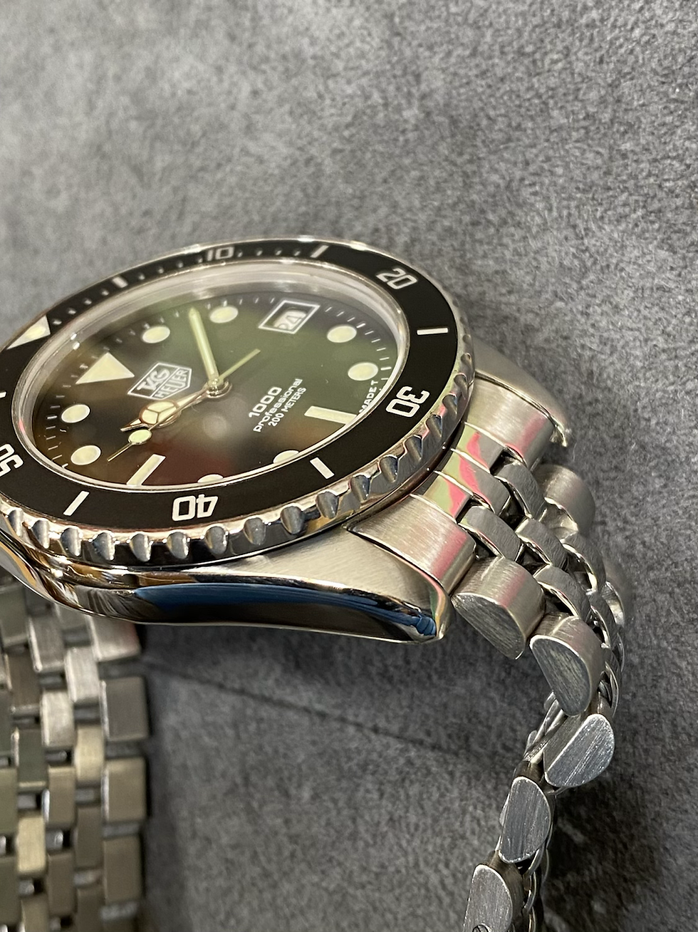 Thumbnail: 👍 Vintage TAG HEUER 1000 980.013 Black Submariner Style Dive Watch