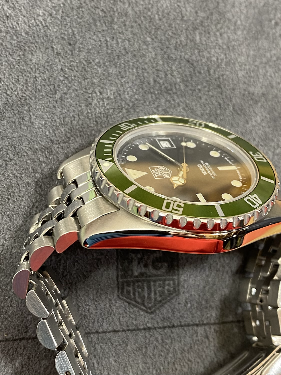 Thumbnail: 👍 TAG HEUER 1000 980.013 Black Hulk Kermit  16610LV Submariner Style Dive Watch