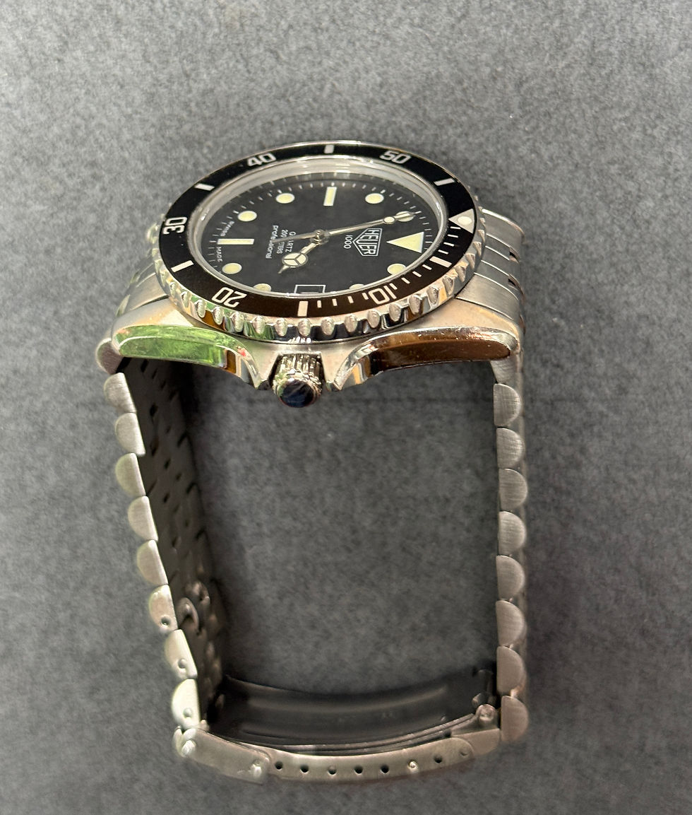 Thumbnail: 👍 Vintage TAG HEUER 1000 980.013 Black Dial 844 Monnin Dive Watch