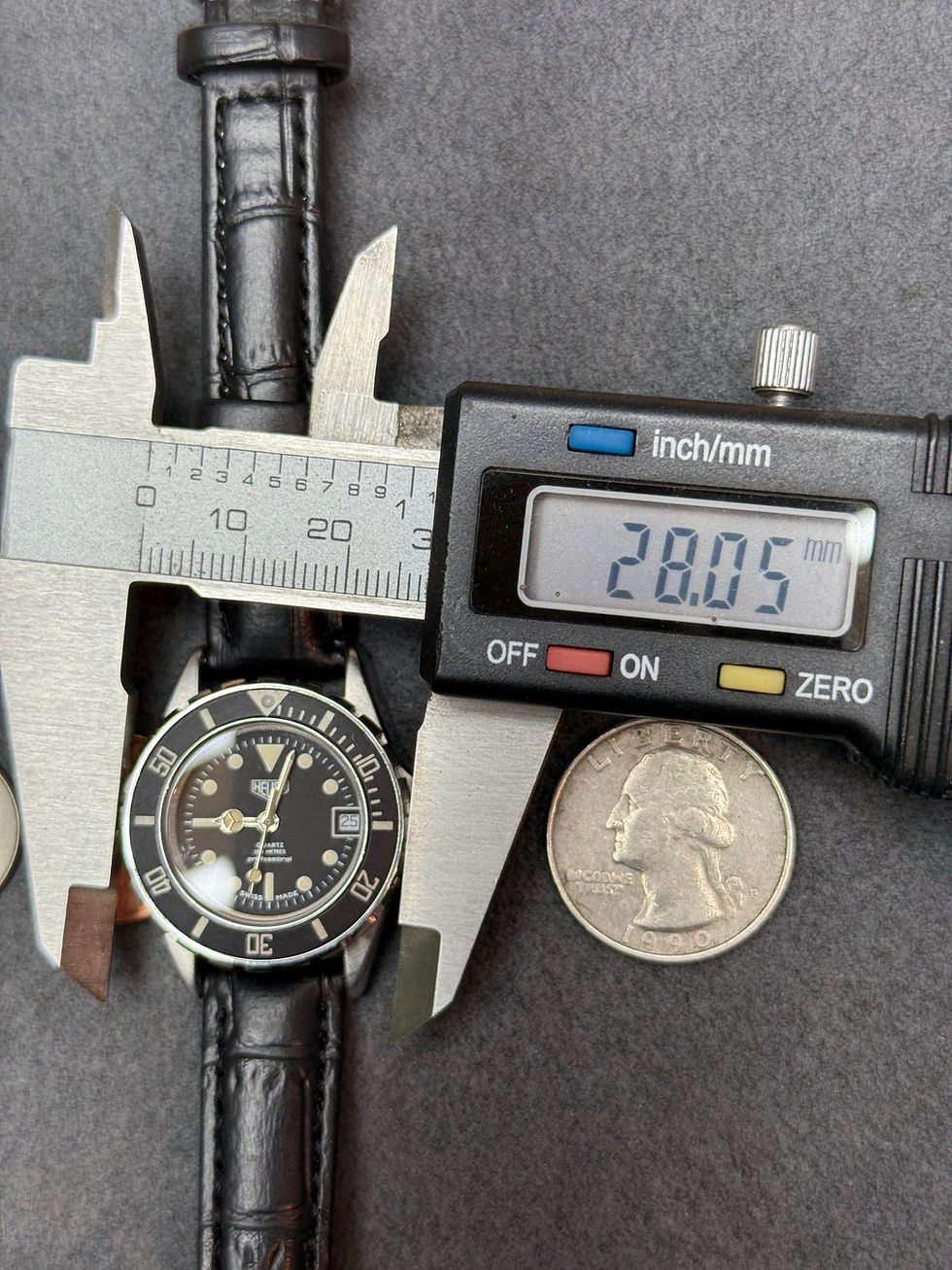 Thumbnail: 👍Vintage Small 28mm Ladies Tag Heuer 980.008 - Black 844 Style Dive Watc