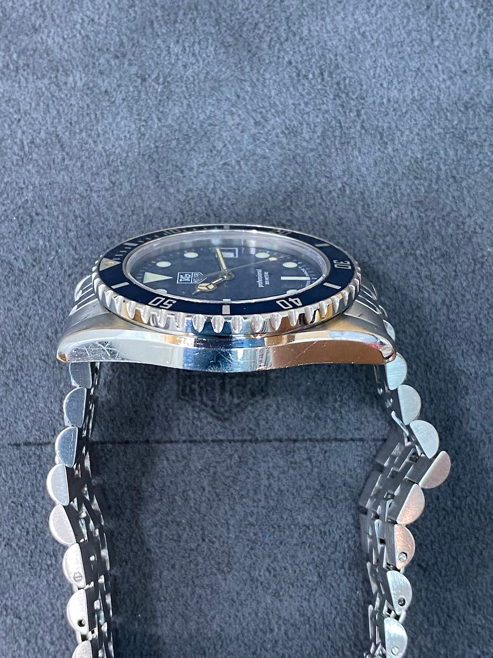 Thumbnail: 👍 Serviced TAG HEUER 1000 980.613 blue Submariner Dive Watch