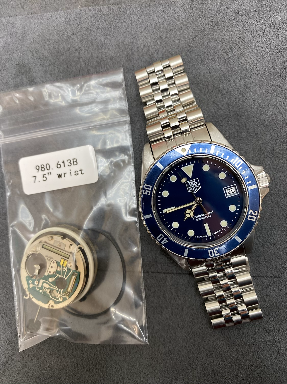 👍 Serviced TAG HEUER 1000 980.613 blue Submariner Dive Watch