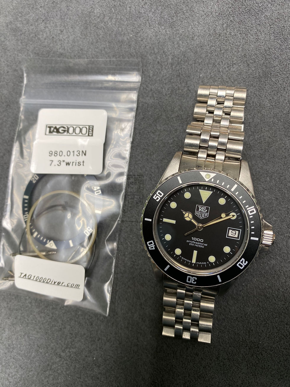Thumbnail: 👍 Vintage TAG HEUER 1000 980.013 Black Dial 844 Monnin Dive Watch