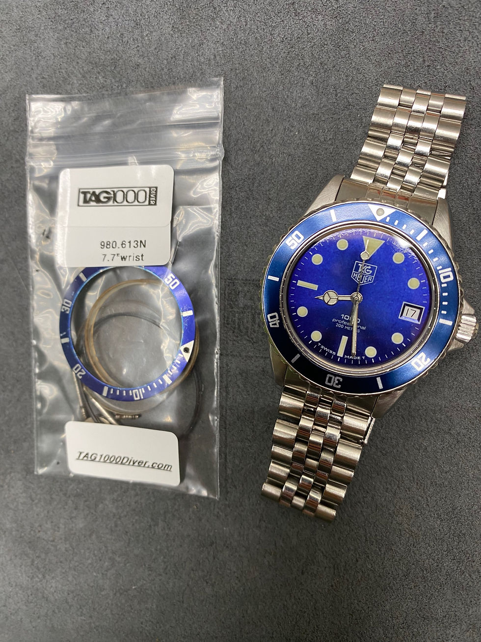 👍 Vintage TAG HEUER 1000 980.613 blue Submarine Dive Watch
