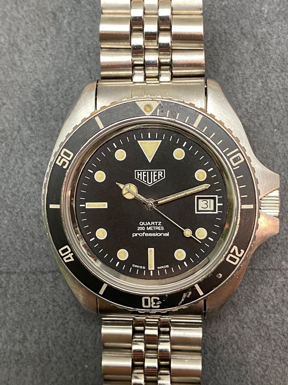 Thumbnail: 👍 Serviced Vintage TAG HEUER 1000 980.006 Jumbo Submarine 844 Case Dive Watch