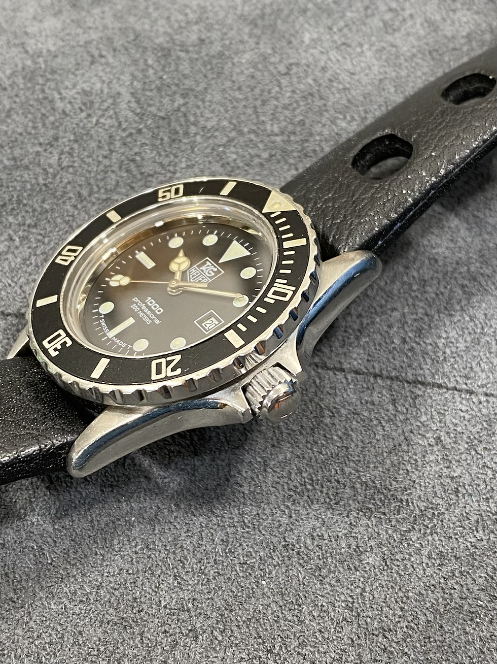 Thumbnail: 👍 Ladies Vintage TAG HEUER 1000 980.015 Black Submariner Style Dive Watch