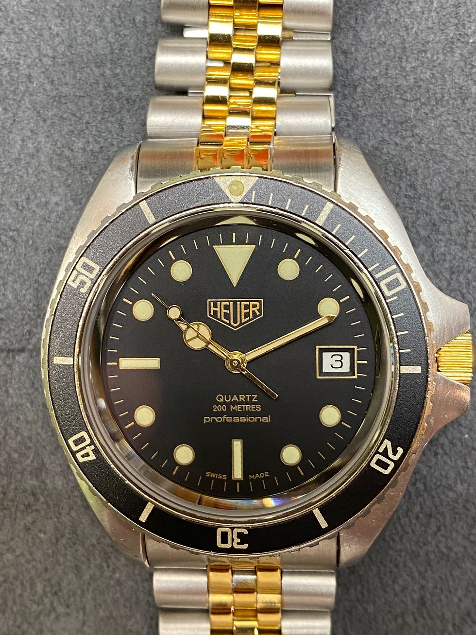 Thumbnail: 👍 Vintage TAG HEUER 1000 980.021 Jumbo Black S&G Submarine 844 Style Dive Watch