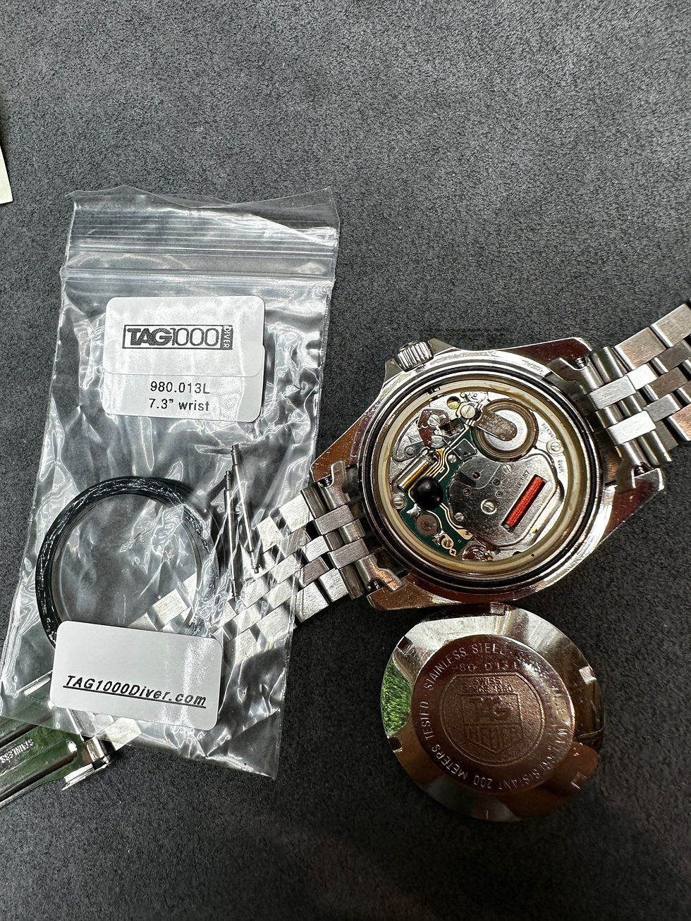 Thumbnail: 👍 Vintage TAG HEUER 1000 980.013 Black Dial 844 Monnin Dive Watch