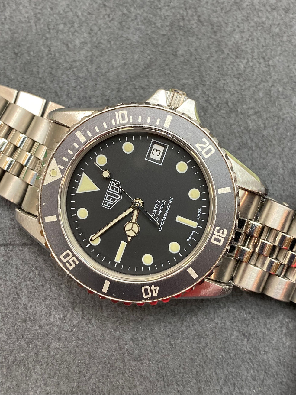 Thumbnail: 👍 Serviced Vintage TAG HEUER 1000 980.013 Black Dial 844 Monnin Dive Watch