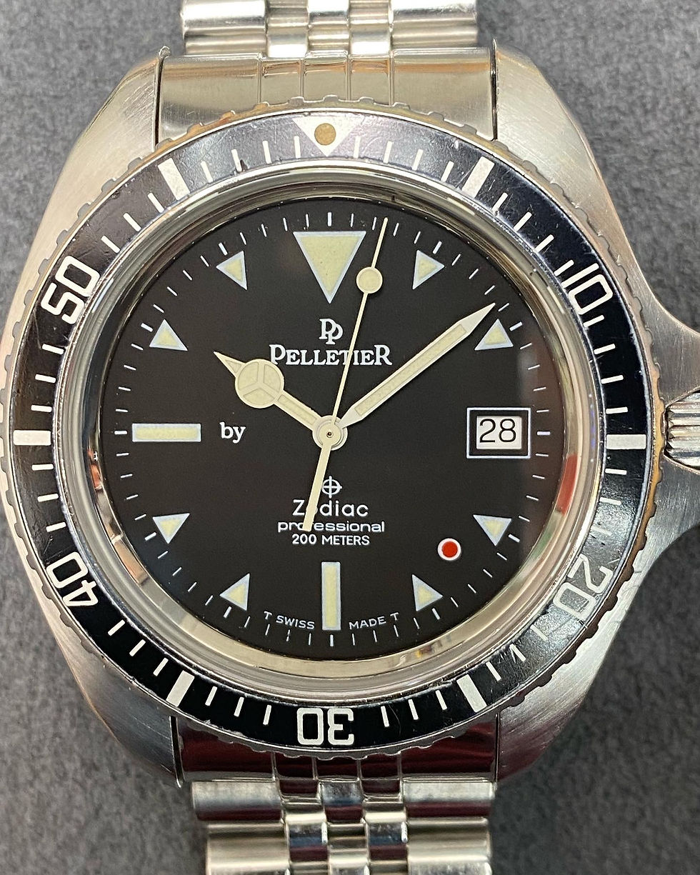 👍 Serviced Zodiac Pelletier 1000 980.006 Jumbo Submarine 844 Case Dive Watch