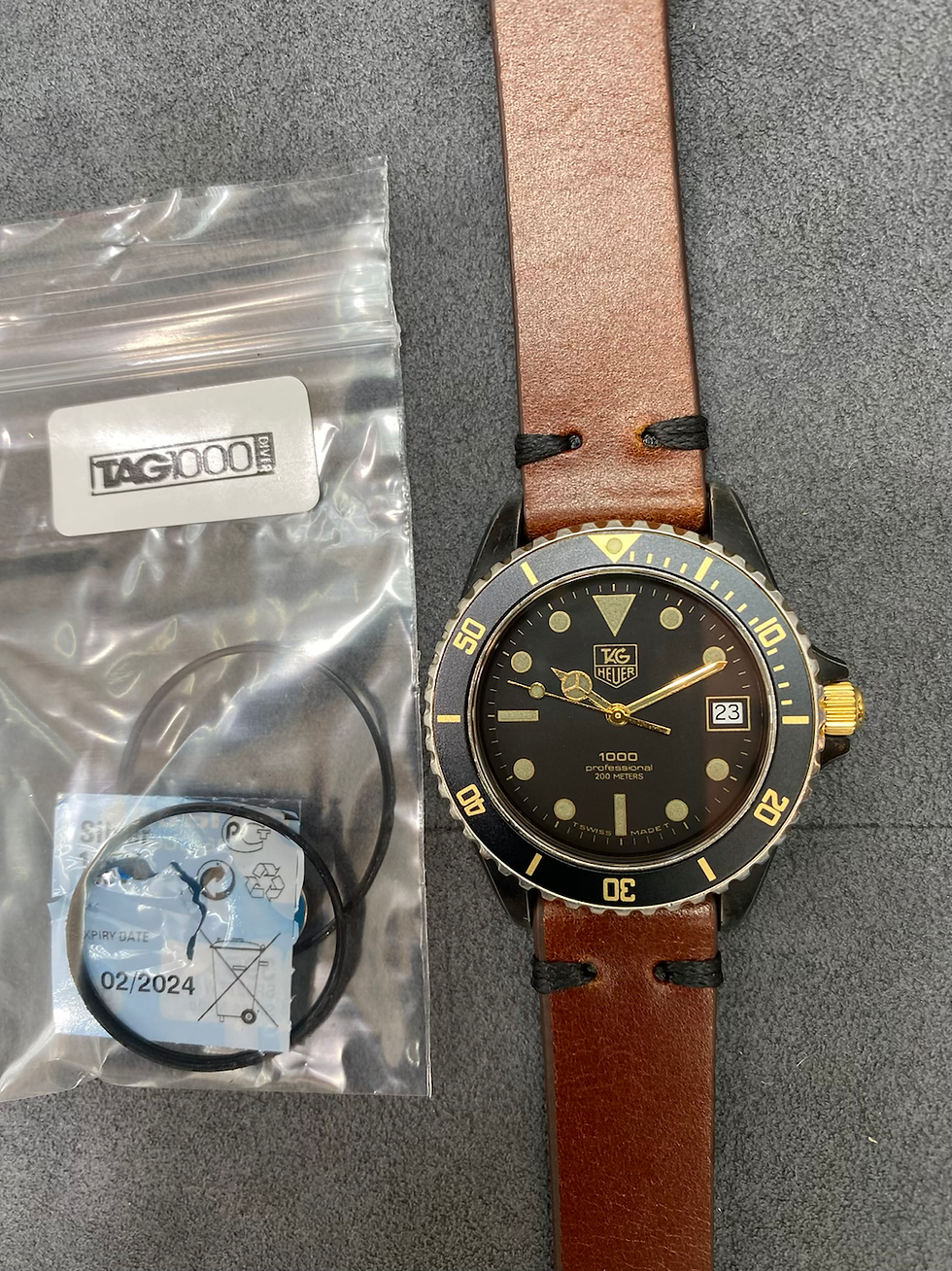 👍 Serviced TAG HEUER 1000 980.029 Two Tone Gold Submarine Dive Watch