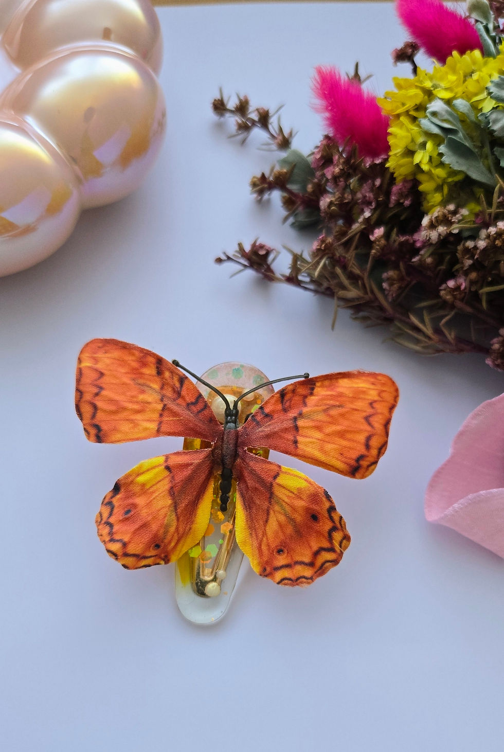 Thumbnail: Red & Orange Butterfly Hairclips